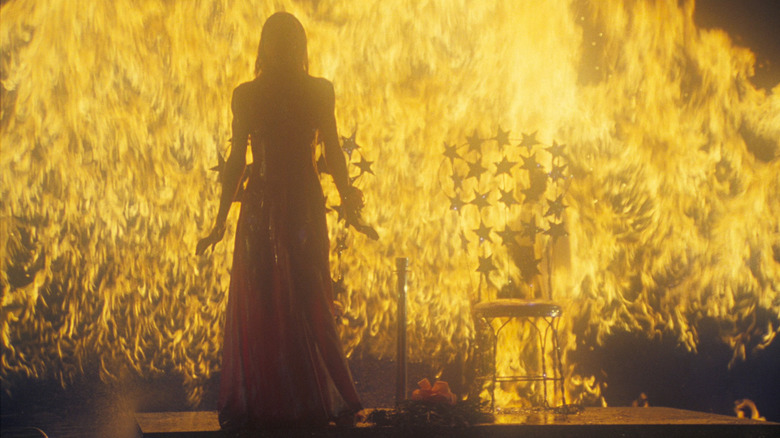 Sissy Spacek as Carrie White setting a gym on fire in Carrie (1976(