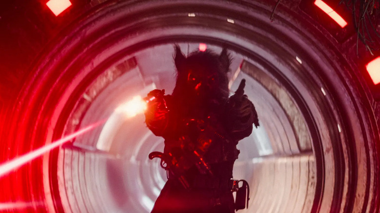 Fred Tatasciore's Brutus firing a blaster in Star Wars: Skeleton Crew