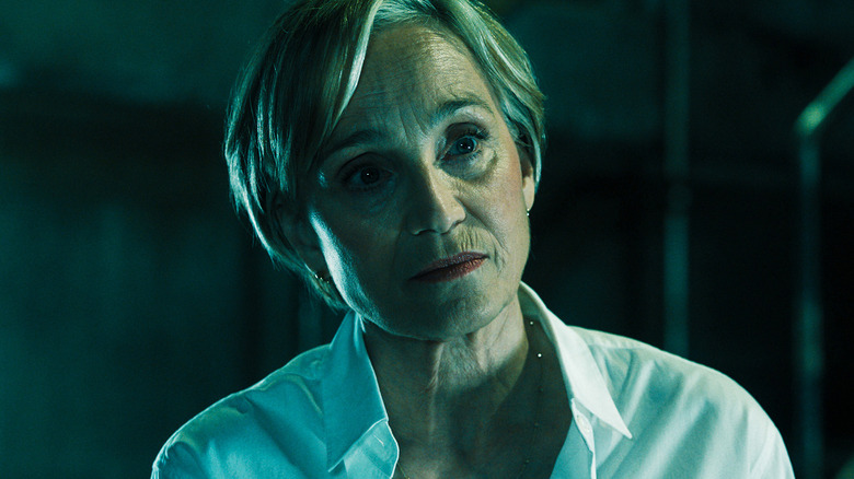 Kristin Scott Thomas' Diana Taverner is seen in closeup in Slow Horses