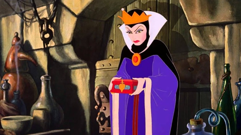 The Queen holding the red box in Snow White and the Seven Dwarfs