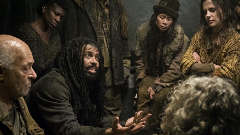 Daveed Diggs on the lower car in Snowpiercer