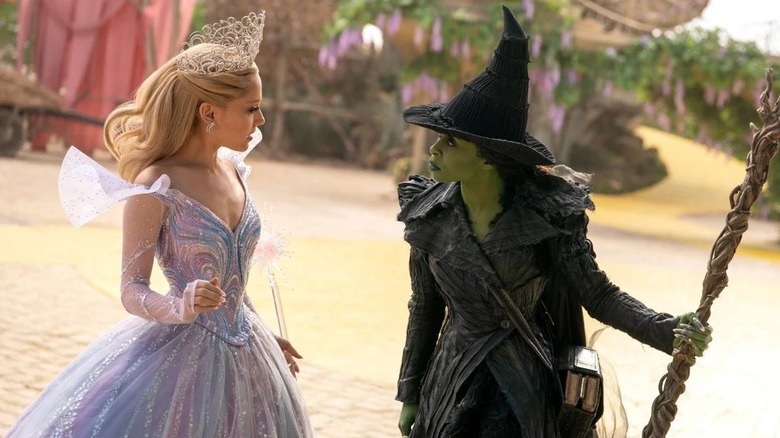 Glinda and Elphaba facing one another down in Wicked: For Good