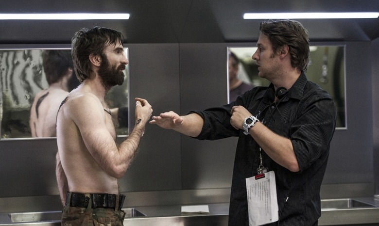 Sharlto Copley and Neill Blomkamp on Elysium set