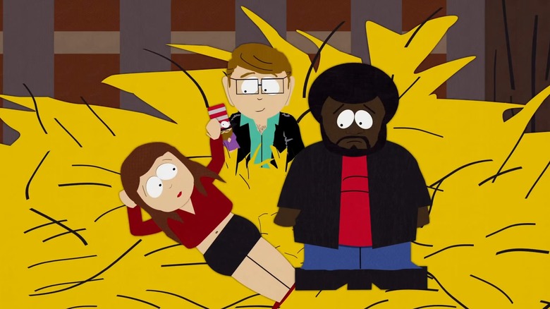 Liane Cartman, Mr. Garrison, and Chef in South Park