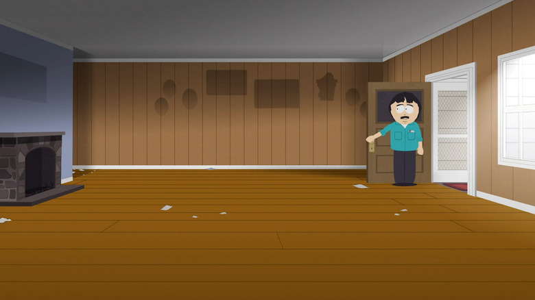 Randy looks at his empty farmhouse in South Park