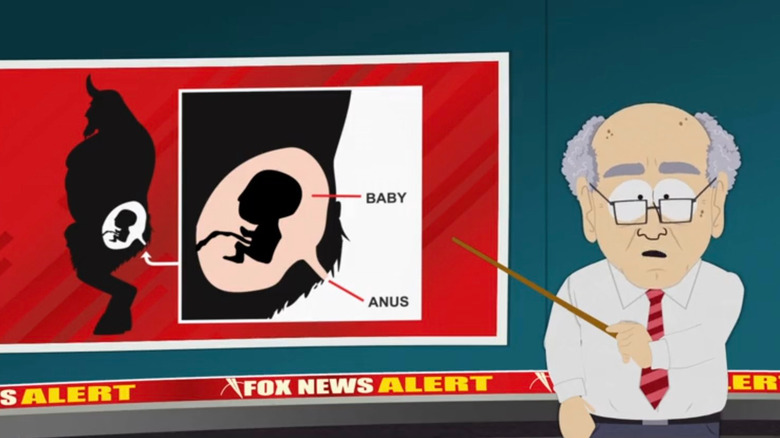 A Fox News commentator detailing the butt baby process in South Park