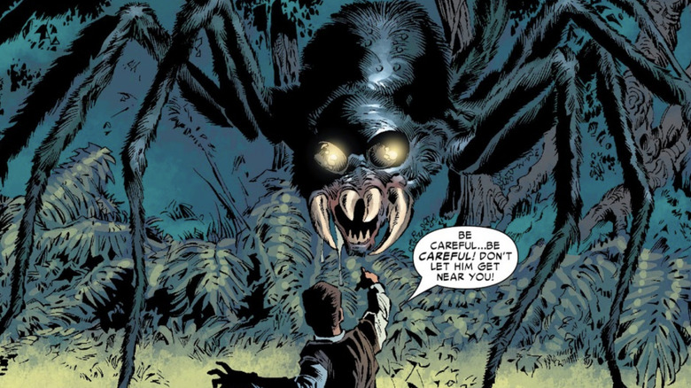 A man speaks to a giant spider in Friendly Neighborhood Spider #1