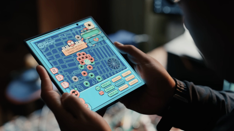 The Spider-Tracker app on a tablet in Spider-Man: Brand New Day