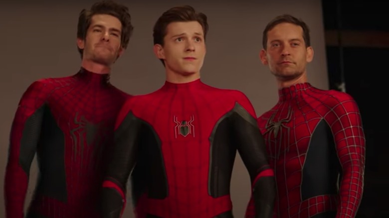 Andrew Garfield, Tom Holland, and Tobey Maguire in Spider-Man: No Way Home