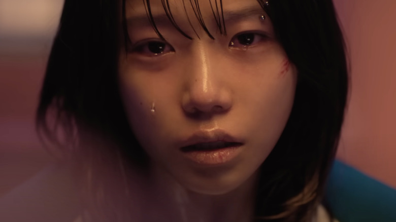 Jun-hee crying in close-up in Squid Game