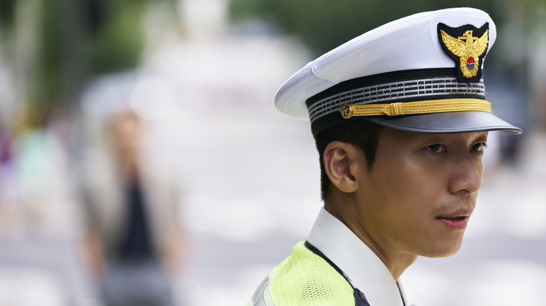 Jun-ho in traffic uniform in Squid Game