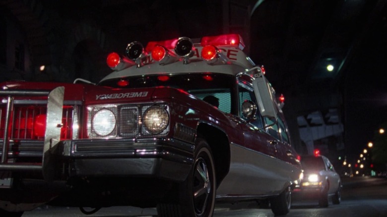 The titular emergency vehicle driving at night in The Ambulance