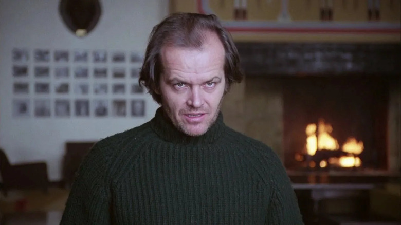 A disturbed Jack Torrance (Jack Nicholson) stares menacingly in The Shining