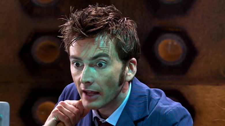 The Doctor looking steely on Doctor Who
