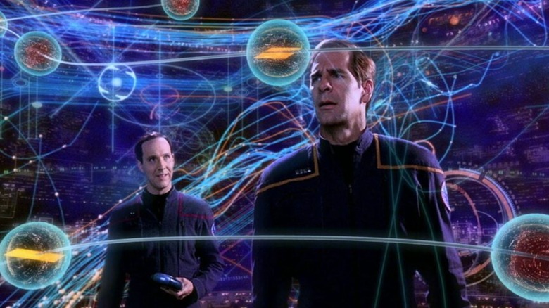 Star Trek: Enterprise - Daniels and Captain Archer looking at stellar map of space-time