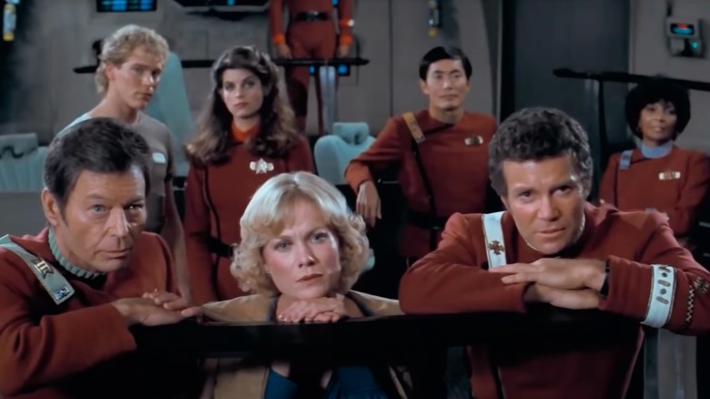 Enterprise crew group shot Wrath of Khan ending