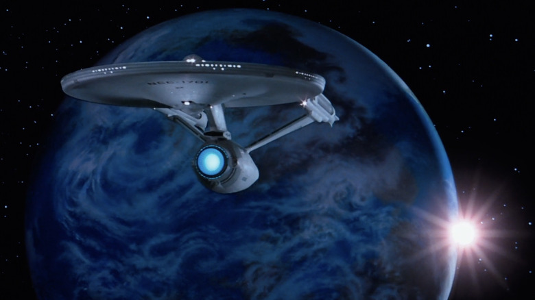 Wrath of Khan Enterprise leaving Genesis planet