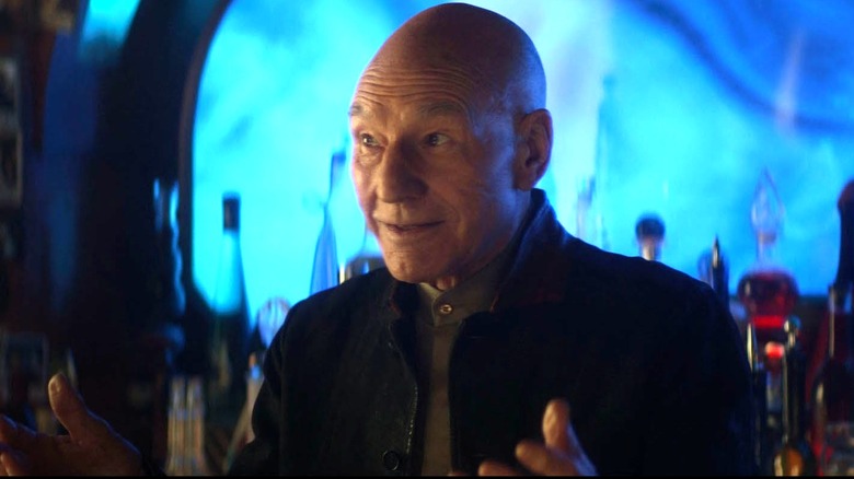 Admiral Picard in a bar on Star Trek: Picard