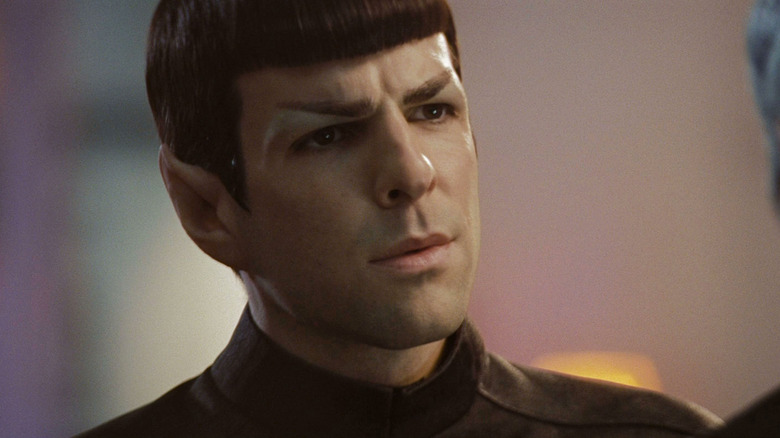 Zachary Quinto as Spock looking concerned in Star Trek (2009)