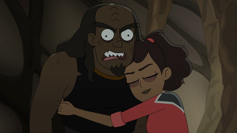 Mariner hugging a Klingon