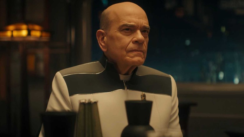 The Doctor looking inquisitive on Star Trek: Starfleet Academy