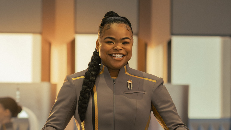 Kerrice Brooks' SAM looking happy on Star Trel: Starfleet Academy