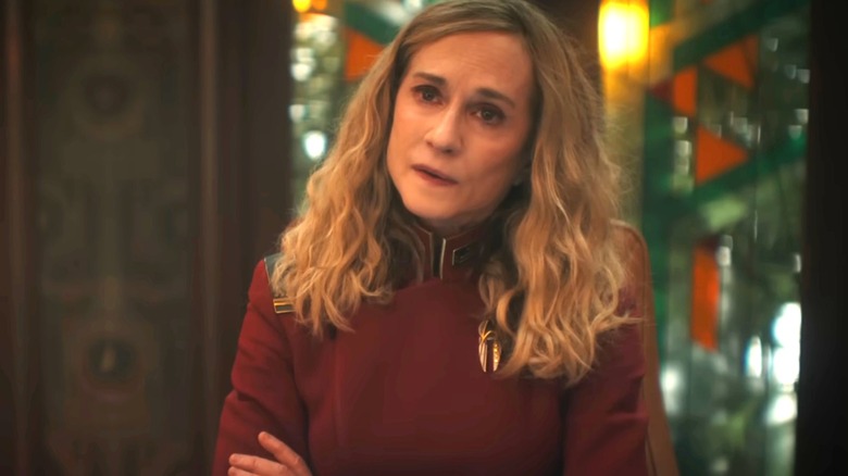 Holly Hunter looking disappointed in Starfleet Academy