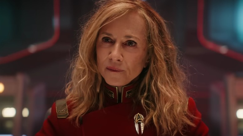 Holly Hunter's Nahla Ake looking serious on Star Trek: Starfleet Academy
