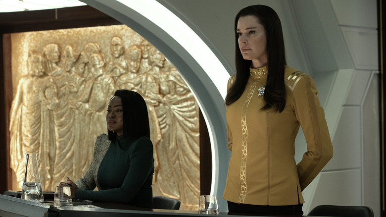 Yetide Badaki and Rebecca Romijn in "Star Trek: Strange New Worlds"