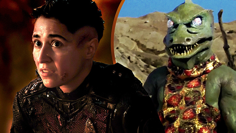 Composite image of Erica Ortegas in Star Trek: Strange New Worlds plus Gorn from Star Trek episode 