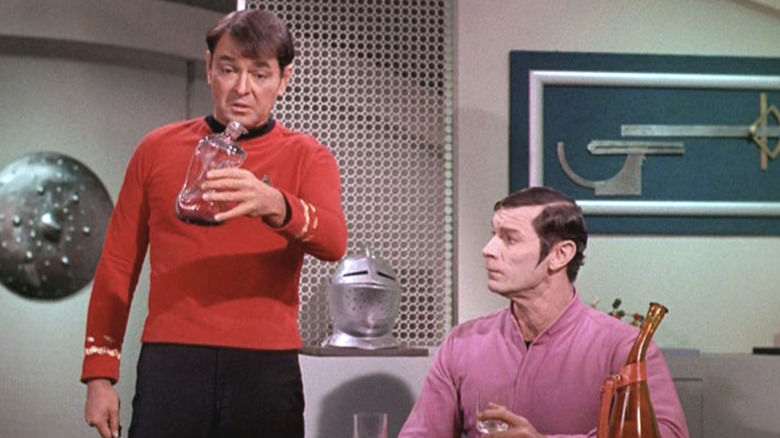 Star Trek, "By Any Other Name," Scotty and Tomar drinking together