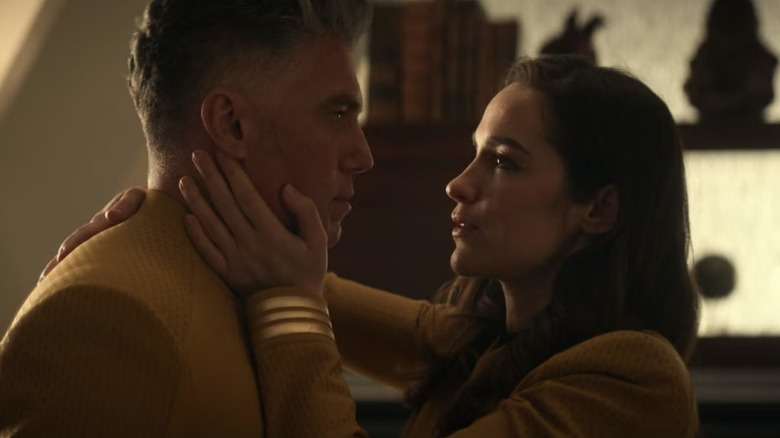 Pike and Marie Batel embracing on Star Trek: Strange New Worlds