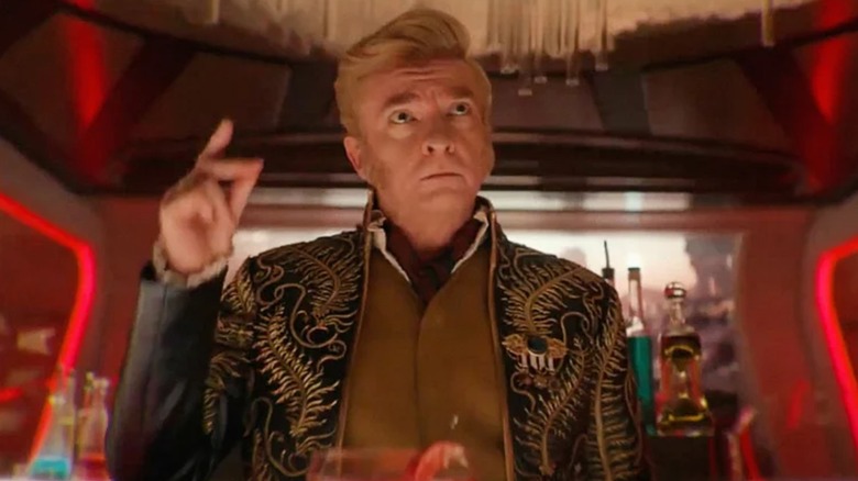 Rhys Darby's Trelane snapping his fingers on Star Trek: Strange New Worlds