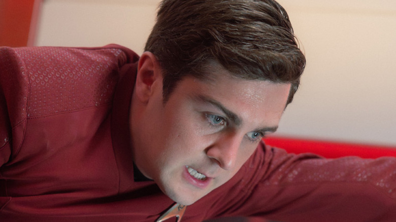 Scotty looking flustered in Star Trek: Strange New Worlds