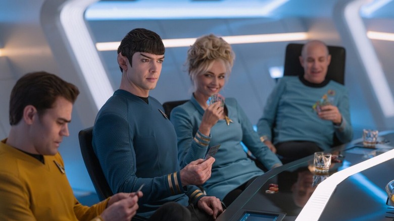 Star Trek: Strange New Worlds - Kirk, Spock, Chapel and Dr. Boyce playing poker