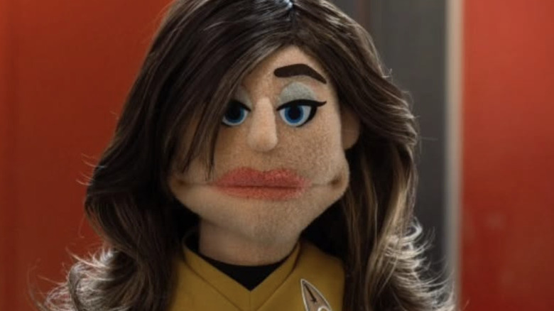 Star Trek: Strange New Worlds - Una as a puppet standing at attention