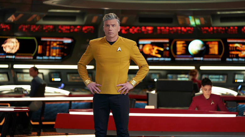 Captain Pike standing on the deck of the Enterprise in Star Trek: Strange New Worlds