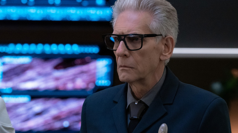Dr. Kovich, looking stern on Star Trek: Discovery