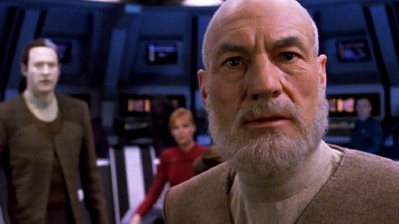 A concerned, aged Picard