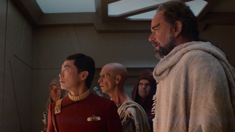 George Takei as Sulu falls under the spell of Laurence Luckinbill's Sybok in Star Trek V