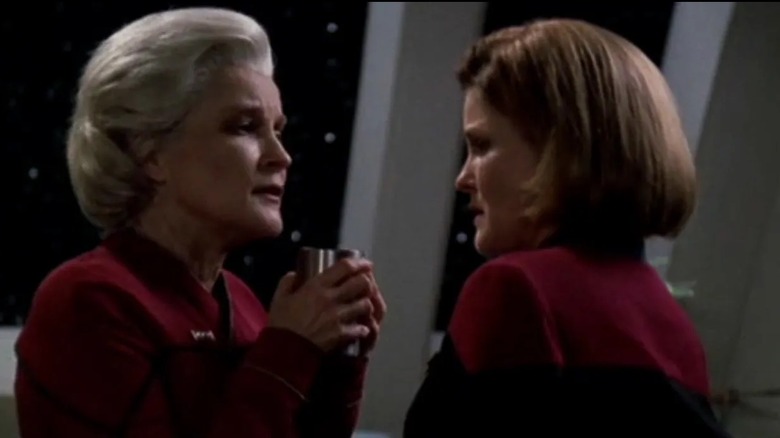 ﻿Old Janeway from the future meeting modern Janeway