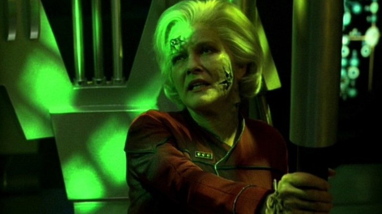 Janeway mid-assimilation on Star Trek: Voyager