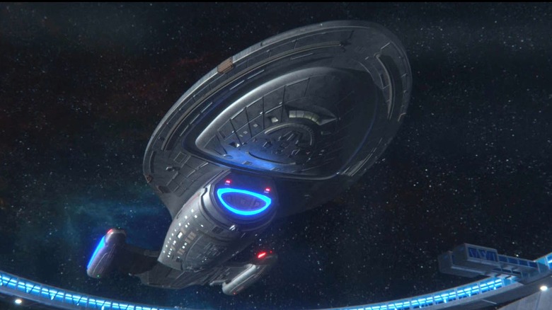 The USS Voyager in a fleet museum in Star Trek: Picard
