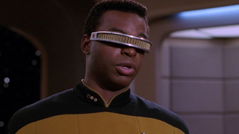 Geordi giving some advice on Star Trek: The Next Generation