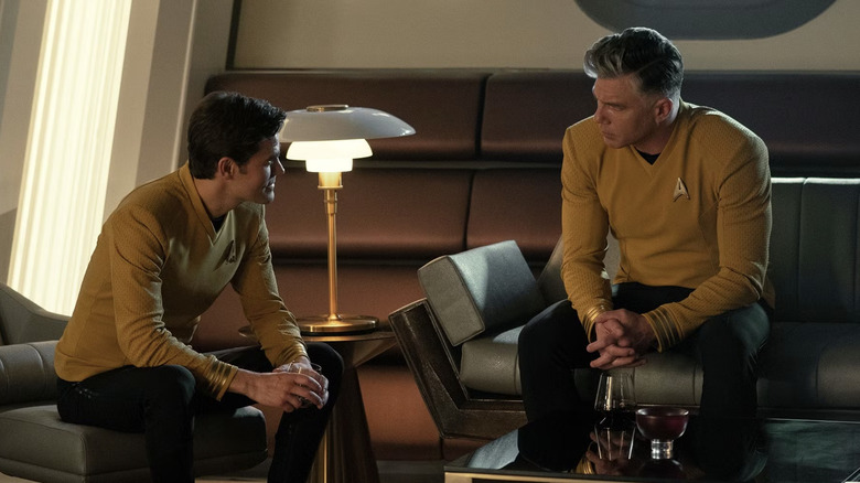 Star Trek: Strange New Worlds, Paul Wesley as James Kirk and Anson Mount as Christopher Pike