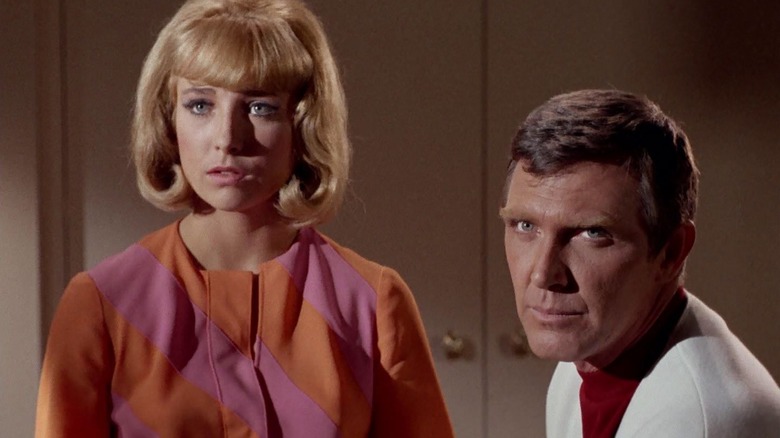 Roberta and Gay Seven in an office from an episode of Star Trek