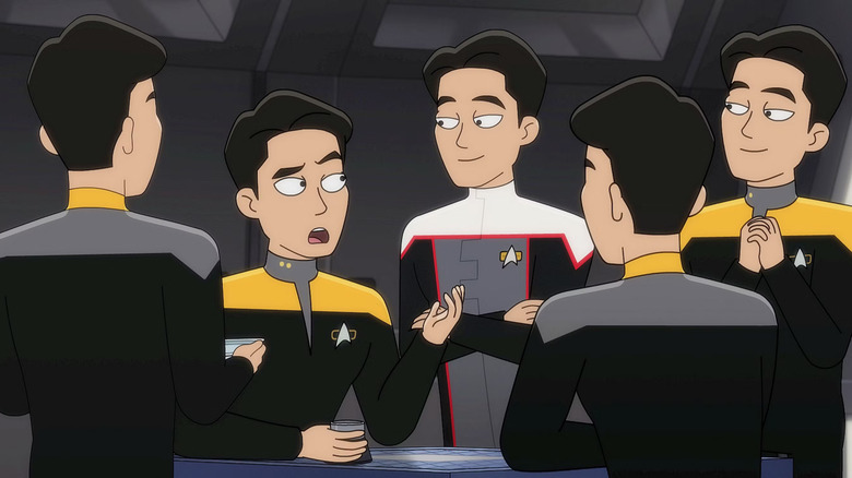 Variosu alternative Harry Kims speaks in a star trek episode: the lower floors.