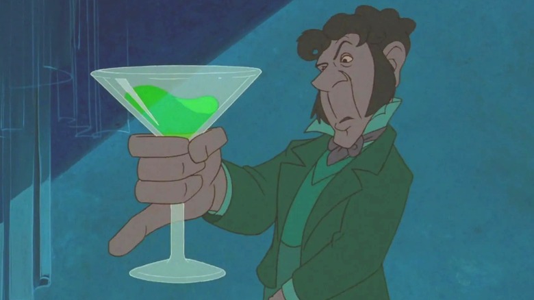 Dr. Jekyll holding a creepy green martini in The Pagemaster