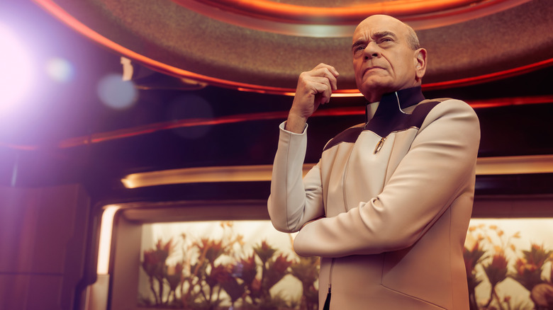 The Doctor looking pensive in a promo photo for Star Trek: Starfleet Academy