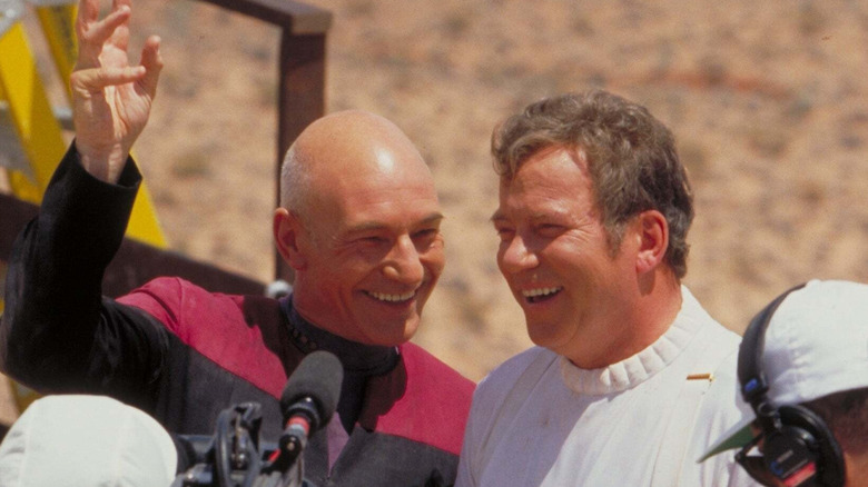 Captain Picard and Captain Kirk together in Star Trek: Generations